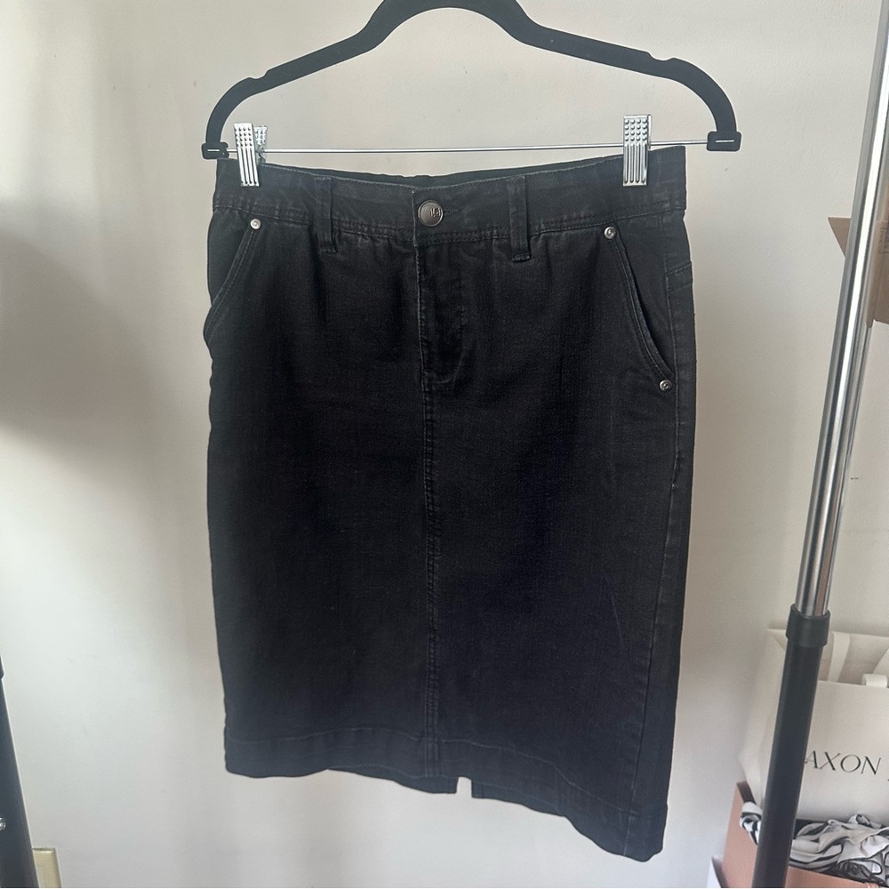 Classic Black Denim Skirt